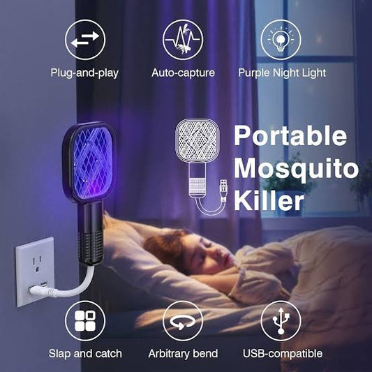 Mini USB Electric Mosquito Racket with UV Night Light