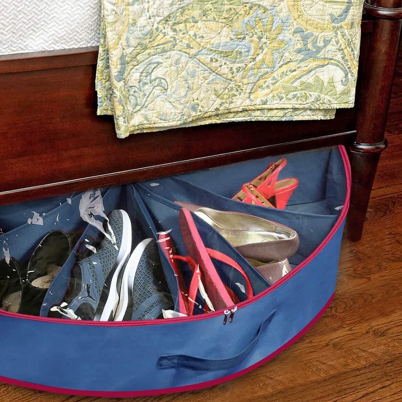 Round Shaped 12 Pairs Underbed Shoes Organizer