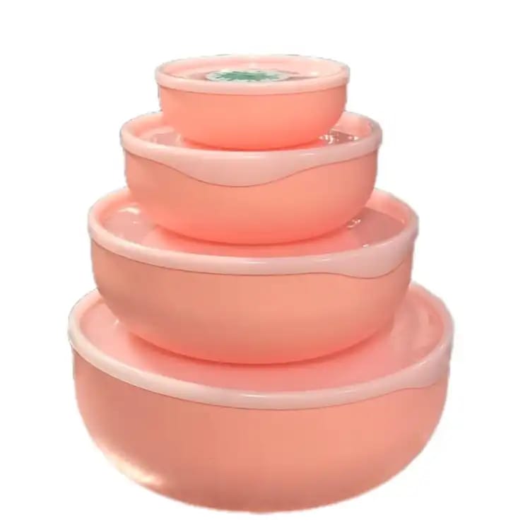 4 Pcs Round Multipurpose Storage Boxes with Lids