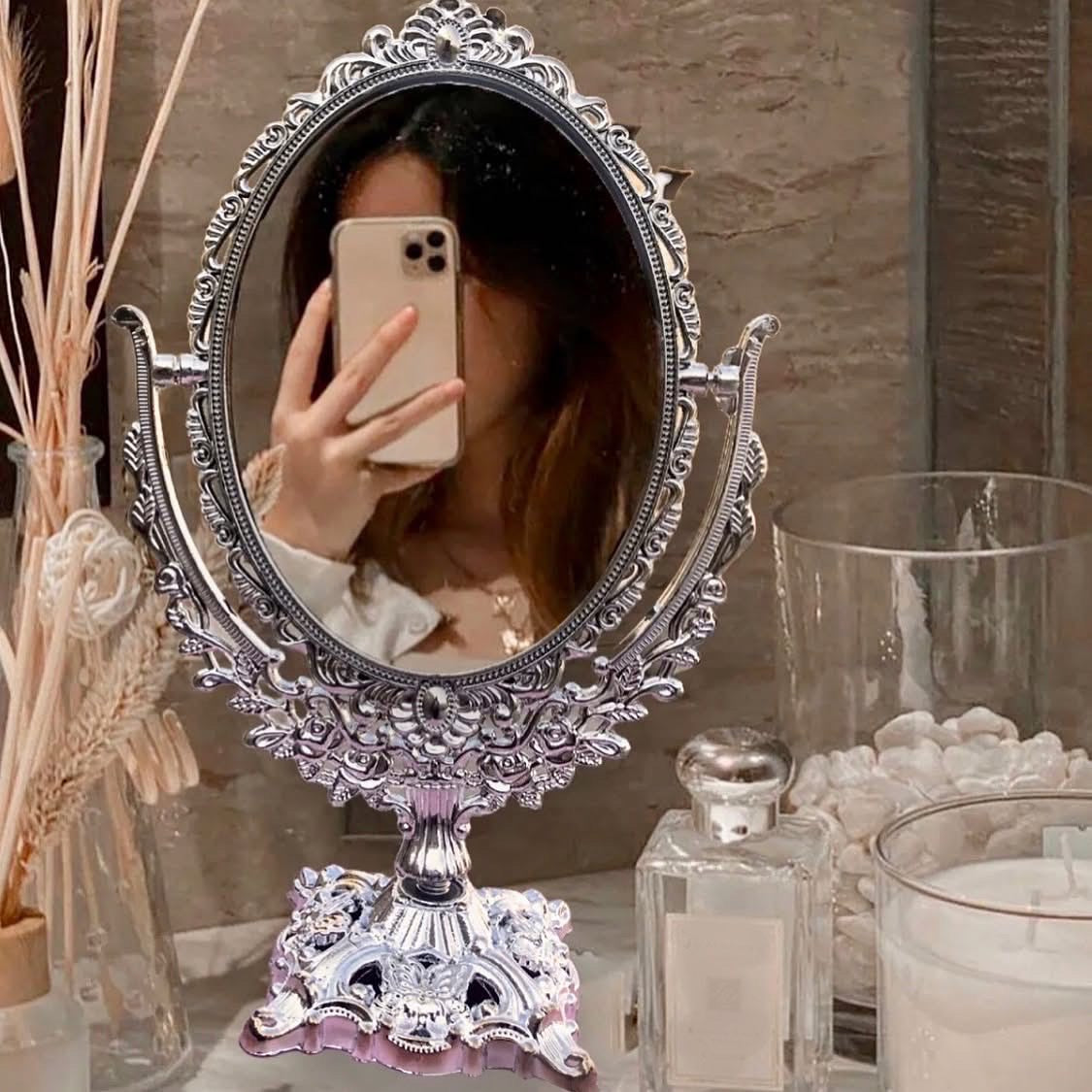 Silver Vintage Vanity Mirror