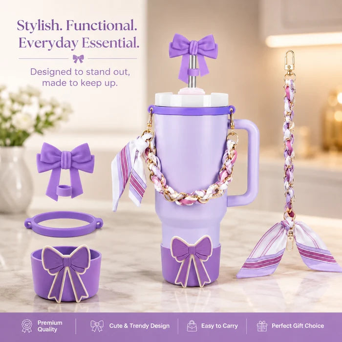 Cute Bow 40oz Tumbler Mug Decoration Kit