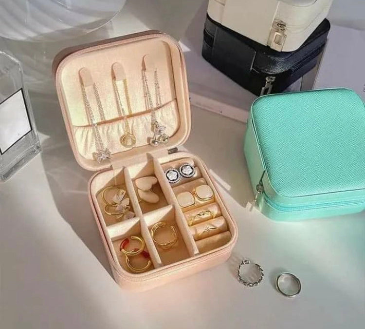 Mini Portable Leather Jewellery Box