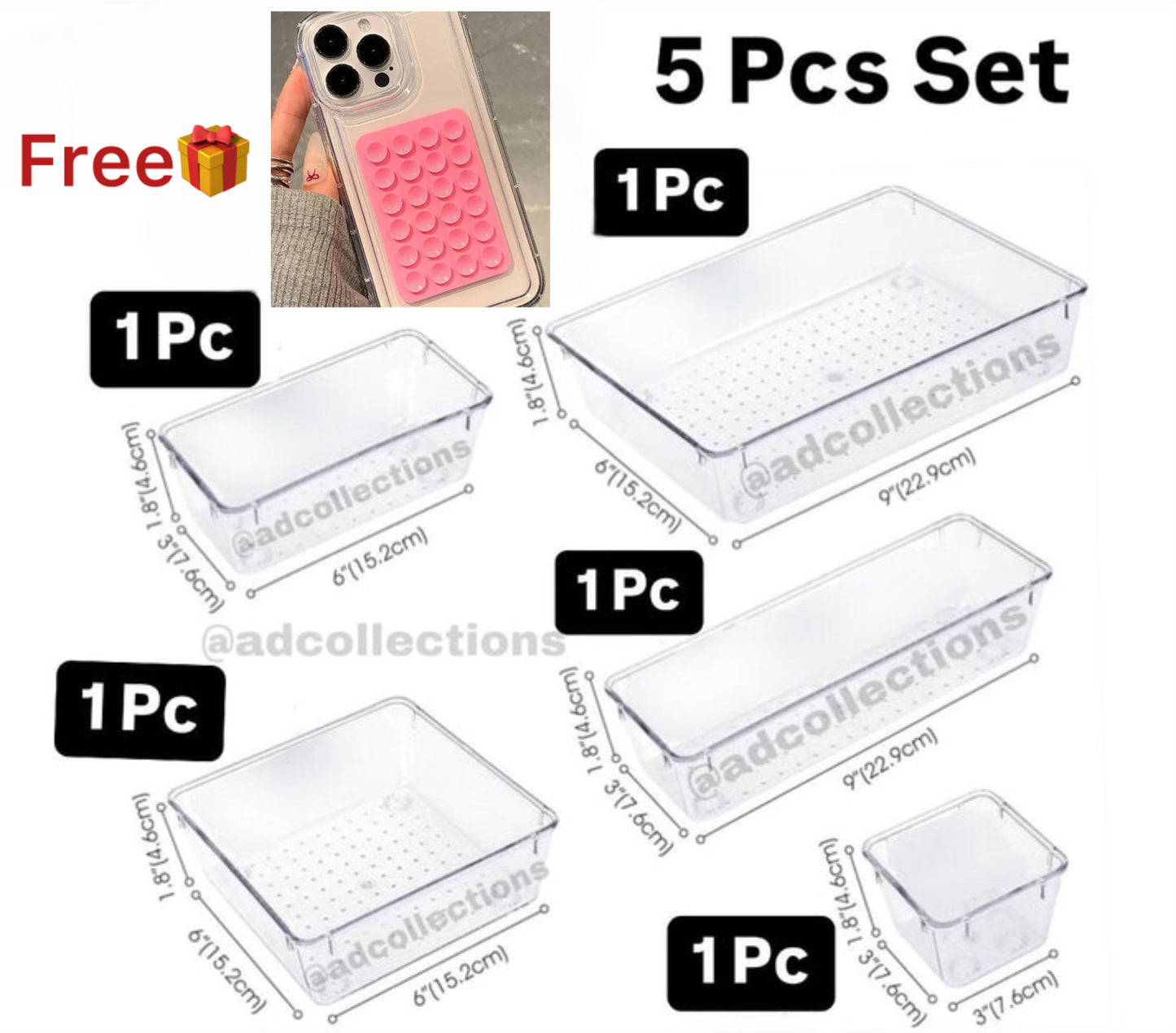 Acrylic Storage Cosmetics Drawer Organizer Boxes