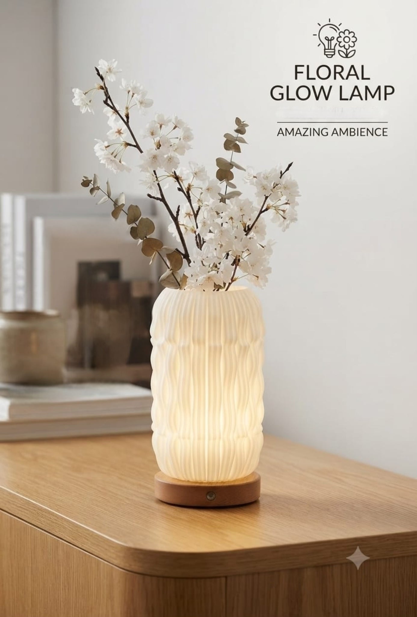 LED Flower Vase Lamp Perfect for Home Decor