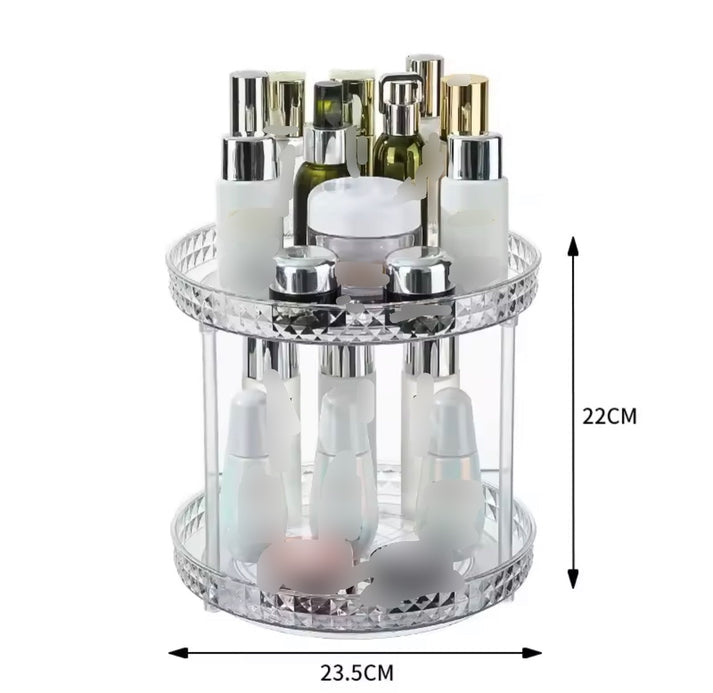 Double Layer Acrylic Rotating Cosmetics Perfume Organizer