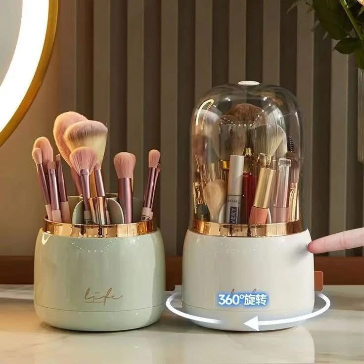 Luxury 360 Rotating Brushes Holder with Lid